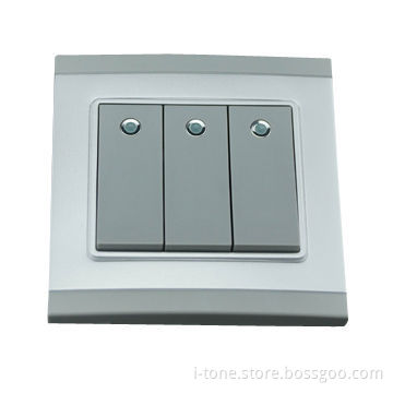 Luxury Three-gang Intelligent Light Switches with 50/60Hz Frequencies